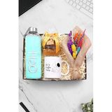 Trendmiya Kupa & Peluş Kılıflı Matara & Godiva Napoliten Çikolata & Kurutulmuş Çiçek Buketi Hediye Seti