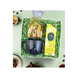 Trendmiya Lacivert Çizgili Kupa & Eyüp Sabri Tuncer 200ml Limon Kolonyası & Bademli Kurabiye Hediye Seti