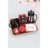 Trendmiya Mat Kupa & Alerya Yılbaşı Filtre Kahve & Siyah French Press & Mum Hediye Seti