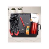 Trendmiya Mermer Defter-Kırmızı Tükenmez Kalem-280Ml Kırmızı Termos-Puantiyeli Fular-Mini Kolonya Hediye Seti