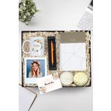 Trendmiya Mermer Desen Defter & Kupa & Turuncu Tükenmez Kalem & Metal Kutulu Mum & Beyaz İnstagram Çerçeve