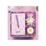 Trendmiya Papatya Defter & Mor Tükenmez Kalem & Ayıcık Anahtarlık & Papatya Mum Hediye Seti