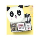 Trendmiya Peluş Panda Yastık & Çerçeve & French Press & Alerya Filtre Kahve & Kupa Best Friends Hediye Seti