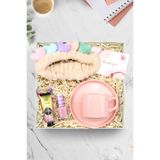 Trendmiya Pembe Fincan & Eyüp Sabri Tuncer El Kremi & Pastel Oje & Peluş Saç Bandı Hediye Seti