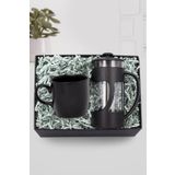 Trendmiya Siyah Kupa & 350Ml Siyah Renk French Press Hediye Seti