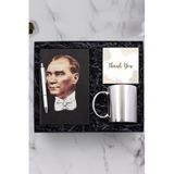 Trendmiya Tükenmez Kalem & Kemal Atatürk Kupa & Kemal Atatürk Resimli Defter Hediye Seti