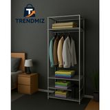 Trendmiz Eyfel Bez Dolap | Metal Iskeletli Kumaş Gardırop | Toz Geçirmez Fermuarlı Hurç Dolap - Gri