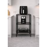 Trendmiz LUCCA Airfryer Standı 3 Katlı Metal Mutfak Rafı Füme Cam Kahve Makinesi ve Tost Makinesi Organizer