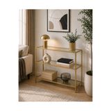 Trendmiz Prime Modern 3 Katlı Füme Camlı Metal Dresuar – Dar Alanlar İçin Şık Antre & Salon Sehpası