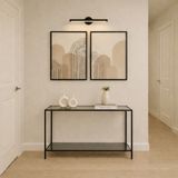 Trendmiz Velmark Modern Metal Profilli Açık Füme Çift Camlı Dresuar Kahve Köşesi Hol Sehpası – 100X33X85 cm - Siyah