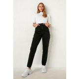 TRENDNATUREL Julia Siyah Likralı Mom Jean Pantolon