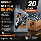 Trendoil 80W90 Motosiklet Şanzıman ve Diferansiyel Yağı 1lt Scooter Gear Oil Apı Gl-5 20'li Ekonomik Paket