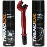 Trendoil Motosiklet Zincir Temizleme+Yağlayıcı Sprey 500'ER Ml+Zincir Temizleme Fırçası