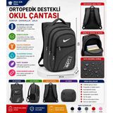 Trendol Fashion Life Ortopedik Okul Çantası 3 Bölmeli Ergonomik Sırt Destekli Geniş Hacimli Çocuk Sırt Çantası - 2882 Koyu Gri