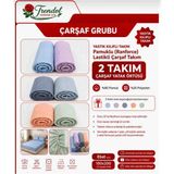 Trendol Fashion Life Pamuklu Lastikli Çarşaf Takım/ 2 Takım /çift Kişilik ( 2 Takım Satılmaktadır 2 Adet Çarşaf 4 Adet Yastık Kılıfı ) - Açık Yeşil - 180x200