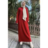 Trendparis Şık Triko Elbise - Kırmızı - Standart