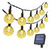 Trendpoint 30 Ledli Solar Kristal Baloncuklu Top Bahçe Aydınlatma Dekorasyon Güneşenerji Sarı Işık