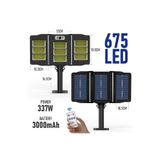 Trendpoint 675ledli Solar Bahçe Aydınlatması Projektör Sokak Lambası Hareket Sensörlü Güneş Enerjili