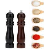 Trendpoint Karabiber Tuz Kahve Baharat Öğütücü Ahşap Manuel El Değirmeni Tuzluk - Kahverengi - Siyah - 100 ml