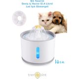 Trendpoint Kedi Köpek Su Çeşmesi Su Pınarı Kabı LED Işık Göstergeli