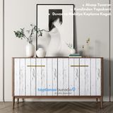Trendpoint Kendinden Yapışkanlı Ahşap Görünümlü 45 cm × 300 cm Mutfak Dolap Masa Kaplama Duvar Kağıdı - 45cm ×300cm