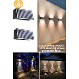Trendpoint Solar Çift Taraflı 6 LED'li Aplik 2 Adet Sarı Işık Bahçe Aydınlatma Güneşle Şarj