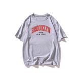 Trendseninle Brooklyn Açık Gri Oversize Erkek T-shirt