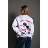 Trendseninle California Oversize Beyaz Kadın Sweatshirt