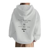 Trendseninle Calm Growth Baskılı Beyaz Oversize Kapüşonlu Kadın Sweatshirt
