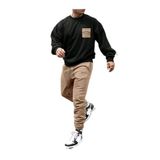 Trendseninle Erkek 3 Iplik Siyah Vizon Cebi California Baskılı Alt Üst Eşofman Takım Xl Ts-Clffsdsddds