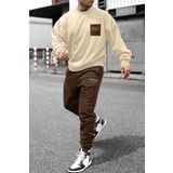 Trendseninle Erkek Bej Kahve Cebi California Baskılı Alt Üst Eşofman Takım M Ts-Clffsdsddds