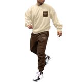 Trendseninle Erkek Bej Kahve Cebi California Baskılı Alt Üst Eşofman Takım Xl Ts-Clffsdsddds
