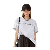 Trendseninle Funny And Rich Baskılı Beyaz Oversize Kadın T-shirt