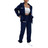 Trendseninle Kadın 3 Iplik Lacivert Sıerra Baskılı Hırka Jogger Oversize Eşofman Takımı Xl Ts-Sierratkim