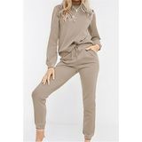Trendseninle Kadın Bej Pamuklu Pijama Takımı