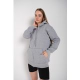 TrendSeninle Kadın Gri Fermuarlı Hırka Sweat- Gri S/M