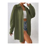 TrendSeninle Kadın Haki Oversize Uzun Gömlek HAKİ Standart