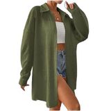 Trendseninle Kadın Haki Oversize Uzun Gömlek, Standart