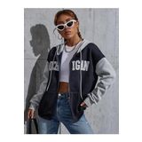 TrendSeninle Kadın Lacivert Mıchıgan Fermuarlı Hırka Sweat T6 Lacivert S/M