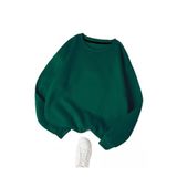 TrendSeninle Kadın Nefti Yeşil Düz Bisiklet Yaka Sweatshirt Nefti Yeşil L