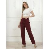 Trendseninle Kadın Pamuk Müslin Kumaş Bolpaça Pantolon Bordo