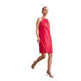 Trendseninle Kadın Pembe Boyundan Bağlamalı Krinkıl Mini Elbise, M