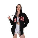 TrendSeninle Kadın Siyah Newyork Baskılı Sweat Hırka 000 Siyah S/M