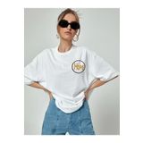 Trendseninle Logo Baskılı Hope Beyaz Kadın T-shirt