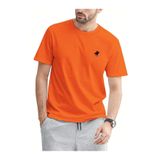 Trendseninle Running Horse Baskılı Turuncu Oversize Erkek T-shirt