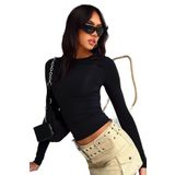 TrendSeninle Siyah Bisiklet Yaka Basic Uzun Kollu Body SİYAH XL