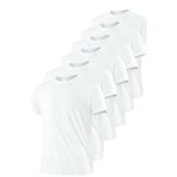 TrendSeninle Unisex 6'lı Paket Düz Oversize Tişört Beyaz BEYAZ S