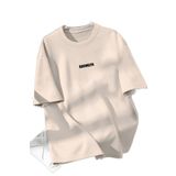 Trendseninle Unisex Erkek/Kadın Bej BROOKLYN Renkli Özel Baskı Oversize Pamuklu Bisiklet Yaka T-Shirt Tişört, XL