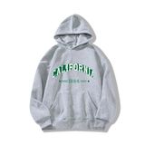 TrendSeninle Unisex Gri California 1984 Baskılı Oversize Sweatshirt Beyaz M