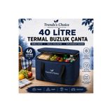 trends's choice 40 Litre Termal Buzluk Çanta Katlanabilir Piknik Kamp Plaj ve Yolculuk İçin Soğuk Sıcak Koruyucu Seyehat Çantası